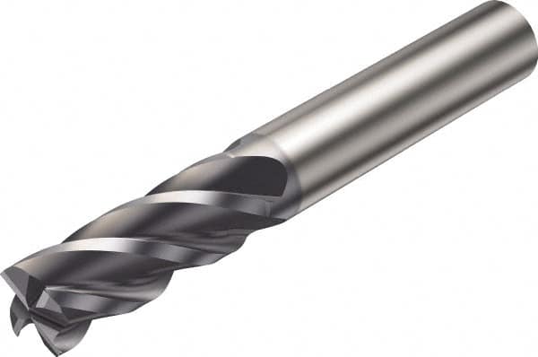 Sandvik Coromant - 5mm, 4 Flute, Solid Carbide, Corner Radius End Mill - 57mm OAL, 38° Helix, Right Hand Flute, 11mm LOC, Right Hand Cut - Caliber Tooling