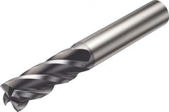 Sandvik Coromant - 5mm, 4 Flute, Solid Carbide, Corner Radius End Mill - 57mm OAL, 38° Helix, Right Hand Flute, 11mm LOC, Right Hand Cut - Caliber Tooling