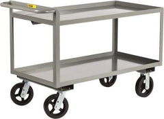 Little Giant - 2,000 Lb Capacity, 24" Wide x 41-1/2" Long x 30" High Shelf Cart - 2 Shelf, Steel, 2 Rigid/2 Swivel Casters - Caliber Tooling