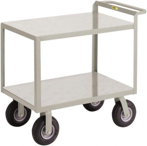 Little Giant - 1,200 Lb Capacity, 24" Wide x 41-1/2" Long x 34" High Shelf Cart - 2 Shelf, Steel, 2 Rigid/2 Swivel Casters - Caliber Tooling