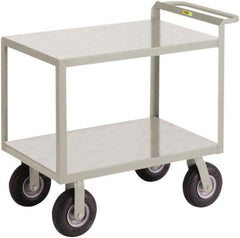 Little Giant - 1,200 Lb Capacity, 24" Wide x 41-1/2" Long x 34" High Shelf Cart - 2 Shelf, Steel, 2 Rigid/2 Swivel Casters - Caliber Tooling