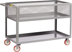 Little Giant - 1,200 Lb Capacity, 18" Wide x 35-1/2" Long x 35" High Deep Shelf Cart - 2 Shelf, Steel, 2 Rigid/2 Swivel Casters - Caliber Tooling