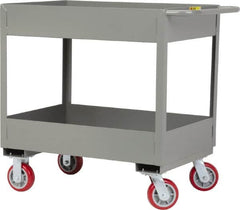 Little Giant - 3,600 Lb Capacity, 24" Wide x 41-1/2" Long x 36-1/2" High Deep Shelf Cart - 2 Shelf, Steel, 2 Rigid/2 Swivel Casters - Caliber Tooling