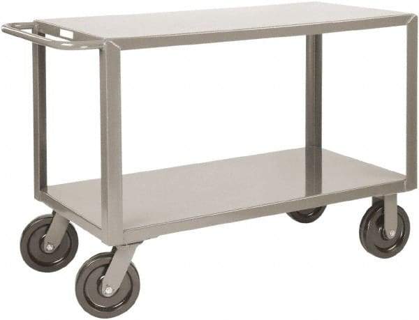 Little Giant - 5,000 Lb Capacity, 24" Wide x 53-1/2" Long x 36" High Heavy Duty Service Cart - 2 Shelf, Steel, 2 Rigid/2 Swivel Casters - Caliber Tooling