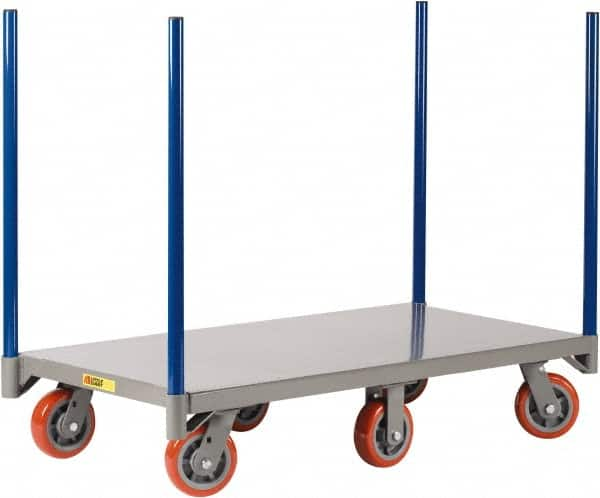 Little Giant - 3,600 Lb Capacity Steel Pipe Stake Truck - Steel Deck, 30" OAW, 48" Platform Length, Polyurethane Casters - Caliber Tooling