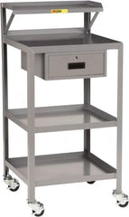 Little Giant - 1,000 Lb Capacity, 3 Shelf, 1 Drawer Mobile Shop Desk - 36" Wide x 24" Deep x 52" High, Steel - Caliber Tooling