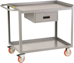 Little Giant - 1,200 Lb Capacity, 2 Shelf, 1 Drawer Mobile Workbench - 36" Wide x 24" Deep x 35-1/2" High, Steel - Caliber Tooling