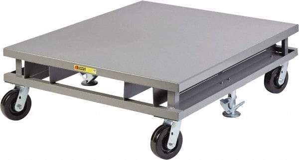 Little Giant - 3,600 Lb Capacity Steel Pallet Dolly with Fork Pockets - 48" Long x 42" Wide x 14-1/4" High, 6" Phenolic Wheels - Caliber Tooling