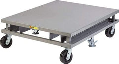 Little Giant - 3,600 Lb Capacity Steel Pallet Dolly with Fork Pockets - 48" Long x 48" Wide x 14-1/4" High, 6" Phenolic Wheels - Caliber Tooling