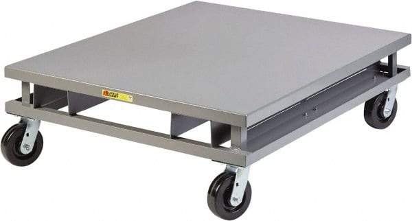 Little Giant - 3,600 Lb Capacity Steel Pallet Dolly with Fork Pockets - 48" Long x 48" Wide x 14-1/4" High, 6" Phenolic Wheels - Caliber Tooling