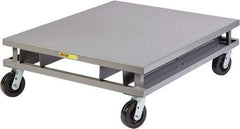 Little Giant - 3,600 Lb Capacity Steel Pallet Dolly with Fork Pockets - 48" Long x 40" Wide x 14-1/4" High, 6" Phenolic Wheels - Caliber Tooling