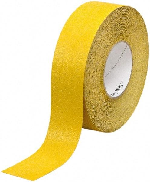 Ability One - Yellow Solid Color Anti-Slip Vinyl Tape - 1" Wide x 60' Long x 0.036" Thick, General Traffic - Caliber Tooling