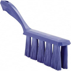 Vikan - 3.9" Bristle Length, Polyester Cleaning & Finishing Brush - 3" Long x 6-1/2" Wide Head, 13" OAL, Easy Grip Handle, Purple, Polypropylene Block - Caliber Tooling