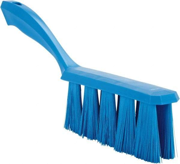 Vikan - 3.9" Bristle Length, Polyester Cleaning & Finishing Brush - 3" Long x 6-1/2" Wide Head, 13" OAL, Easy Grip Handle, Blue, Polypropylene Block - Caliber Tooling