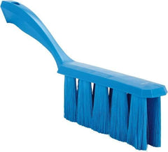 Vikan - 3.9" Bristle Length, Polyester Cleaning & Finishing Brush - 3" Long x 1-1/2" Wide Head, 13" OAL, Easy Grip Handle, Blue, Polypropylene Block - Caliber Tooling