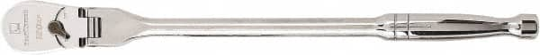 GearWrench - 1/2" Drive Pear Head Ratchet - Full Polish Chrome Finish, 17" OAL, 60 Gear Teeth, Full Polished Handle, Flex Head - Caliber Tooling