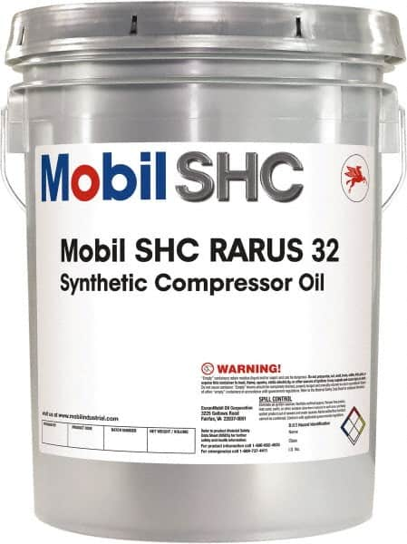 Mobil - 5 Gal Pail, ISO 32, Air Compressor Oil - 30.6 Viscosity (cSt) at 40°C, 5.6 Viscosity (cSt) at 100°C - Caliber Tooling