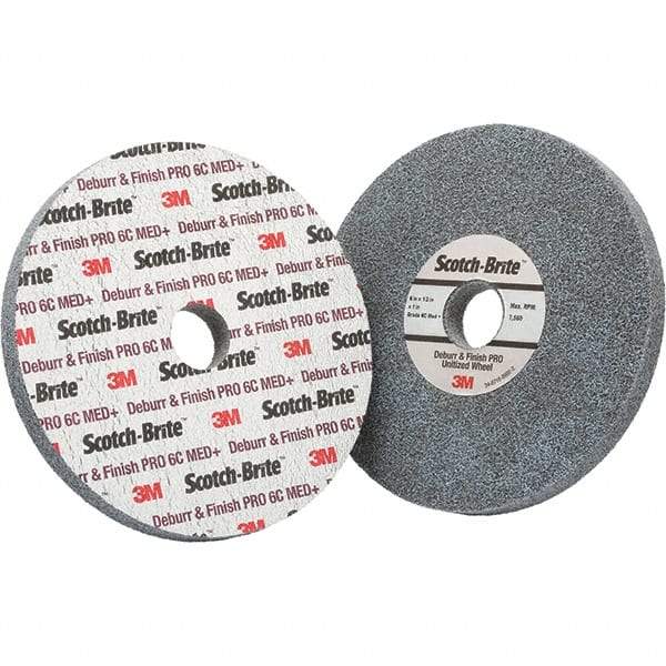 3M - 6" Medium Grade Ceramic Deburring Disc - 1" Center Hole, Holder Required - Caliber Tooling