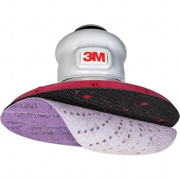 3M - 6" Diam, 220 Grit Ceramic Adhesive PSA Disc - Very Fine Grade, Purple, Film Backing, Flexible, Use with Random Orbital Sanders - Caliber Tooling