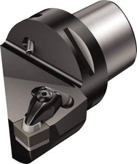 Sandvik Coromant - Left Hand Cut, Size C4, CNGQ 12 07 08 & CNGQ 452 Insert Compatiblity, External Modular Turning & Profiling Cutting Unit Head - 27mm Ctr to Cutting Edge, 50mm Head Length, Through Coolant, Series T-Max P - Caliber Tooling