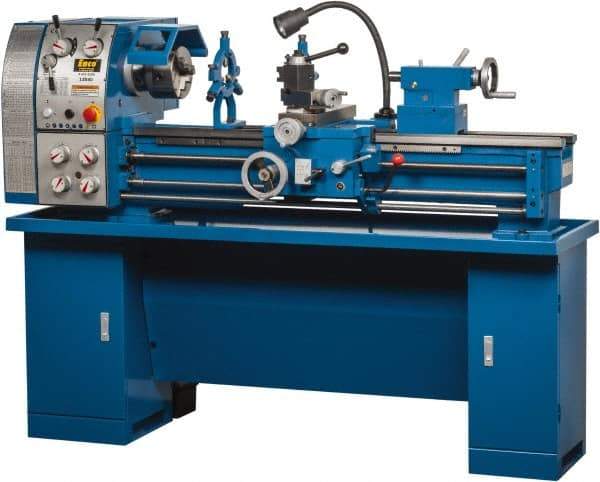 Enco - 12" Swing, 36" Between Centers, 110/220 Volt, Single Phase Bench Lathe - 5MT Taper, 1-1/2 hp, 65 to 1,810 RPM, 1-1/2" Bore Diam, 750mm Deep x 580mm High x 1,676mm Long - Caliber Tooling