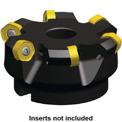 Kennametal - 88.15mm Cut Diam, 27mm Arbor Hole, 3.2mm Max Depth of Cut, 45° Indexable Chamfer & Angle Face Mill - 5 Inserts, HNGJ 0604... Insert, Right Hand Cut, 5 Flutes, Through Coolant, Series Dodeka Mini - Caliber Tooling