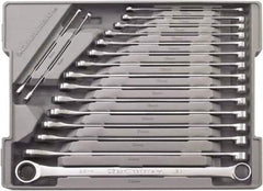 GearWrench - 17 Piece, 8mm to 25mm, 12 Point Combination Wrench Set - Metric Measurement Standard, Chrome Finish, Comes in Plastic Tray - Caliber Tooling