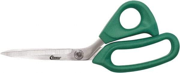 Clauss - 6" LOC, 9" OAL Stainless Steel Bent Shears - Rubber Offset Handle, For Paper, Fabric - Caliber Tooling