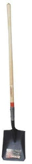 Razor-Back - 12" High x 9-1/2" Wide Square Steel Shovel - 48" Long Wood Straight Handle, Front Turned - Caliber Tooling