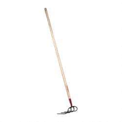 Razor-Back - Refuse Hook with 60" Straight Wood Handle - 4 Tines, 9" Tine Length - Caliber Tooling