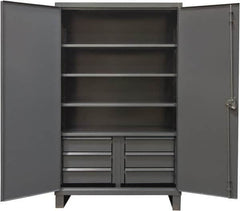 Durham - 4 Shelf Locking Storage Cabinet - Steel, 60" Wide x 24" Deep x 78" High, Gray - Caliber Tooling