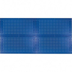 Kennedy - 18" Wide x 36" High Industrial Steel Tool Peg Board System - 4 Panels, 60 Hooks, Steel, Blue - Caliber Tooling