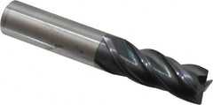 Accupro - 1/2", 4 Flute, Single End, Solid Carbide, Corner Chamfer End Mill - 3" OAL, Right Hand Flute, 1-1/4" LOC, Right Hand Cut - Caliber Tooling