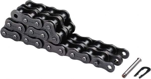 U.S. Tsubaki - 1/2" Pitch, ANSI 40, Solid Roller Chain - Chain No. 40, 3,416 Lb. Capacity, 5/16" Roller Diam, 5/16" Roller Width - Caliber Tooling