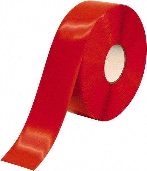 PRO-SAFE - Red Solid Color PVC Tape - 3" Wide x 100' Long x 50 mil Thick, General Traffic - Caliber Tooling