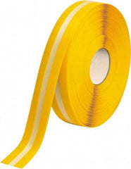 PRO-SAFE - Yellow Striped PVC Tape - 2" Wide x 100' Long x 50 mil Thick, General Traffic - Caliber Tooling