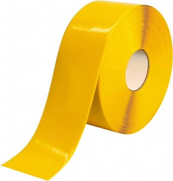 PRO-SAFE - Yellow Solid Color PVC Tape - 4" Wide x 100' Long x 50 mil Thick, General Traffic - Caliber Tooling