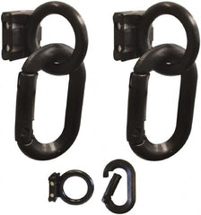 PRO-SAFE - 1-1/2" High x 4" Long x 1-1/4" Wide Barrier Magnet Carabiner Kit - Matte Finish, Black, Use with Plastic Chain - Caliber Tooling