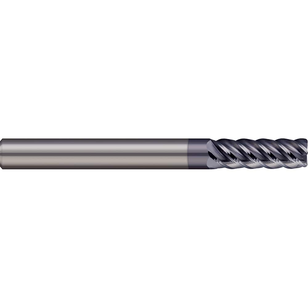 Corner Radius End Mill: 5/16″ Dia, 0.813″ LOC, 0.02″ Radius, 5 Flutes, Solid Carbide 2-1/2″ OAL, 5/16″ Shank Dia, 45 ° Helix, AlTiN Coated, Corner Radius End