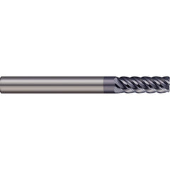 Corner Radius End Mill: 3/8″ Dia, 7/8″ LOC, 0.06″ Radius, 5 Flutes, Solid Carbide 2-1/2″ OAL, 3/8″ Shank Dia, 45 ° Helix, AlTiN Coated, Corner Radius End