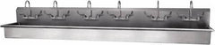 SANI-LAV - 117" Long x 16-1/2" Wide Inside, 1 Compartment, Grade 304 Stainless Steel Hand Sink - 16 Gauge, 120" Long x 20" Wide x 18" High Outside, 8" Deep - Caliber Tooling