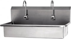 SANI-LAV - 57" Long x 16-1/2" Wide Inside, 1 Compartment, Grade 304 Stainless Steel Hands Free Hand Sink - 16 Gauge, 40" Long x 20" Wide x 18" High Outside, 8" Deep - Caliber Tooling