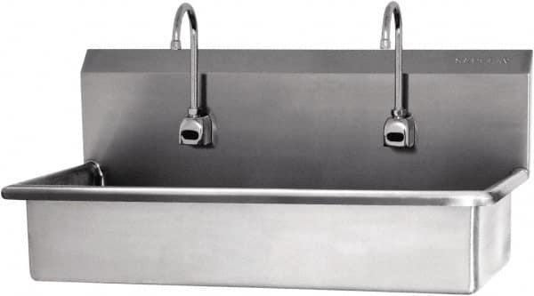 SANI-LAV - 37" Long x 16-1/2" Wide Inside, 1 Compartment, Grade 304 Stainless Steel Hands Free Hand Sink - 16 Gauge, 40" Long x 20" Wide x 18" High Outside, 8" Deep - Caliber Tooling