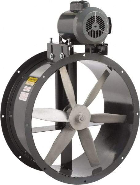 Americraft - 1/2 hp 12" Explosion Proof Belt Drive Tube Axial Duct Fan - 1,875 CFM at 0 Static Pressure, 3,450 RPM, Single Phase - Caliber Tooling