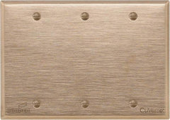 Cooper Wiring Devices - 3 Gang, 4-1/2 Inch Long, Standard Blank Wall Plate - Blank, Rose, Antimicrobial Copper - Caliber Tooling