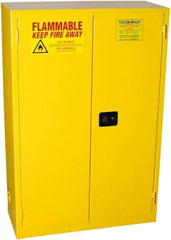 PRO-SAFE - 2 Door, 2 Shelf, Yellow Steel Standard Safety Cabinet for Flammable and Combustible Liquids - 65" High x 43" Wide x 18" Deep, Self Closing Door, 3 Point Key Lock, 45 Gal Capacity - Caliber Tooling