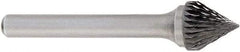 OSG - 3/4" Cut Diam, 1/4" Shank Diam, Cone Head Burr - Carbide, Point End, 2" OAL - Caliber Tooling