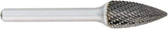 OSG - 3/8" Cut Diam, 1/4" Shank Diam, Tree Head Burr - Carbide, Point End, 3/4" LOC, 2" OAL - Caliber Tooling