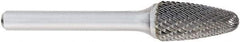 OSG - 3/8" Cut Diam, 1/4" Shank Diam, Tree with Radius Head Burr - Carbide, Radius End, 3/4" LOC, 2" OAL - Caliber Tooling