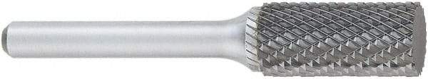 OSG - 3/8" Cut Diam, 1/4" Shank Diam, Cylinder Head Burr - Carbide, Flat End, 3/4" LOC, 2" OAL - Caliber Tooling